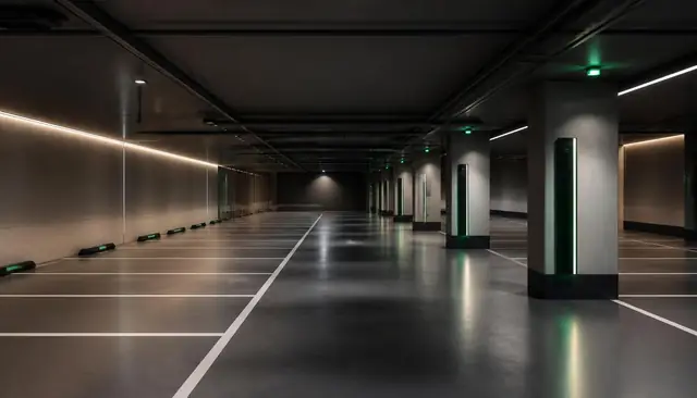 Plazas de garaje en un aparcamiento urbano
